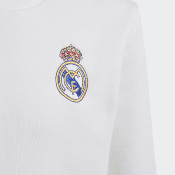 White Real Madrid Essentials Trefoil Crewneck Sweatshirt