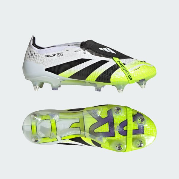 Branco Botas de Futebol Predator Elite com língua dobrada — Piso mole
