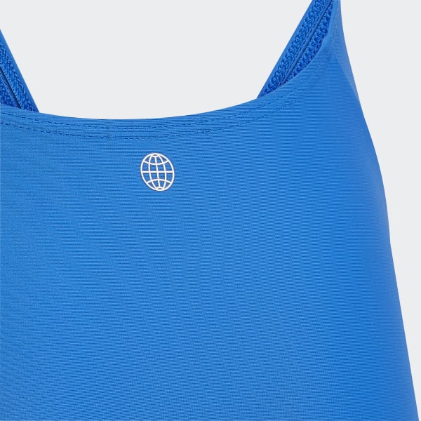 Niebieski Solid Fitness Swimsuit FWH46