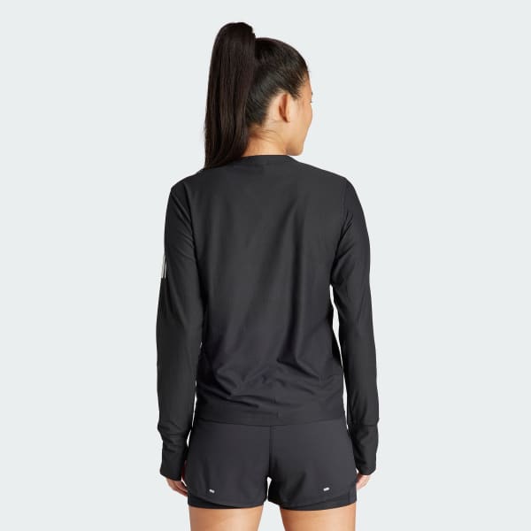 Negro Camiseta Own The Run Manga Larga