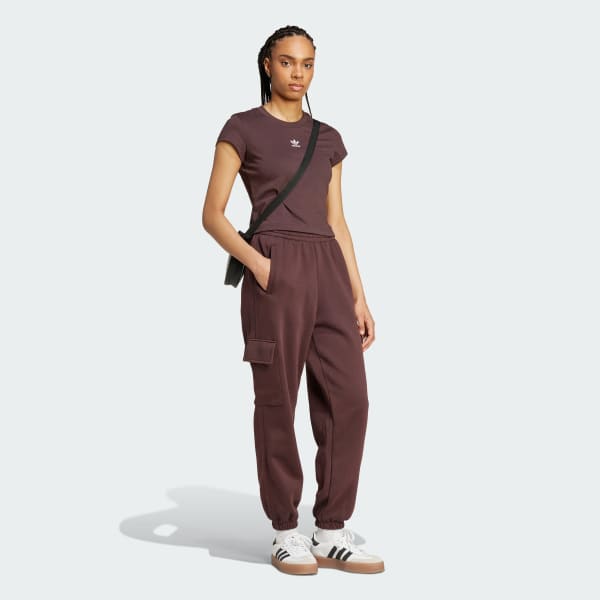 Brown Essentials Fleece Cargo Pants