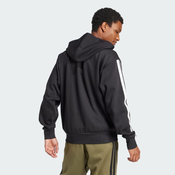 Negro Polerón con Capucha Essentials Fleece 3 Tiras