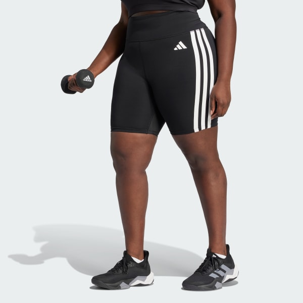 Optime Essentials 3-Stripes Short Leggings (Plus Size)
