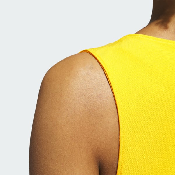 Adidas yellow discount crop top