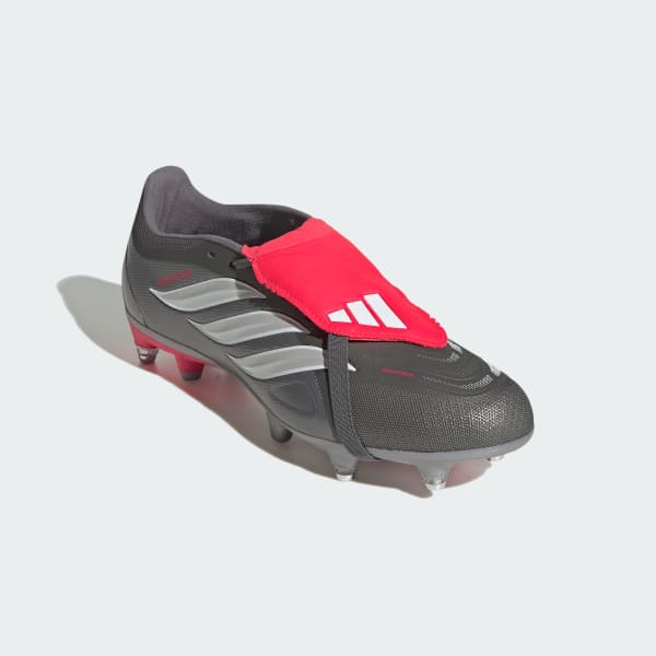 Grau PREDATOR LEAGUE Fußballschuh mit umschlagbarer Zunge für weiche Böden