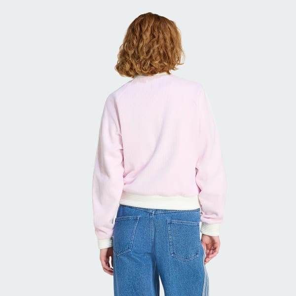 ピンク アディダス オリジナルス ベロア ニット トラックトップ