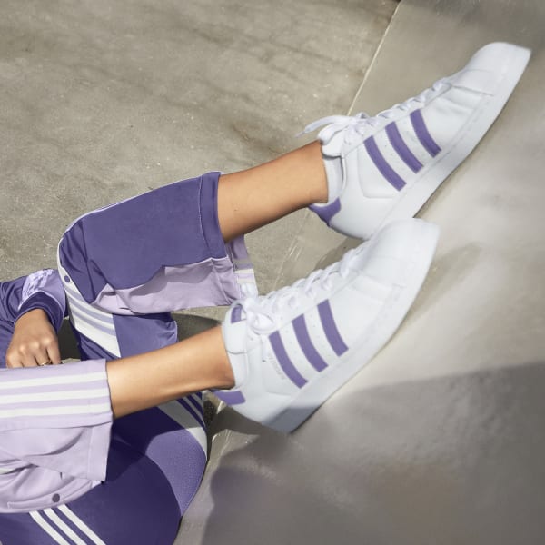 purple adidas superstar shoes