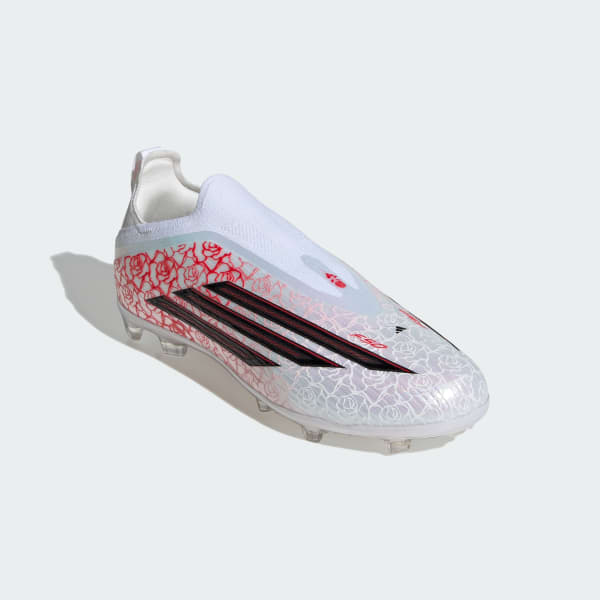 White F50 ELITE Laceless Firm Ground Football Boots Kids