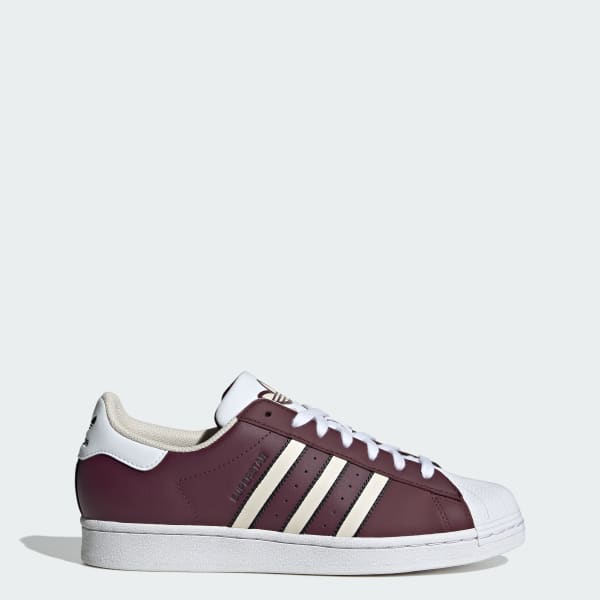 Maroon adidas superstar high top sale