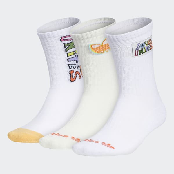 Telemacos Ronde Roest Love Unites Crew Socks 3 Pairs - White | women lifestyle | adidas US