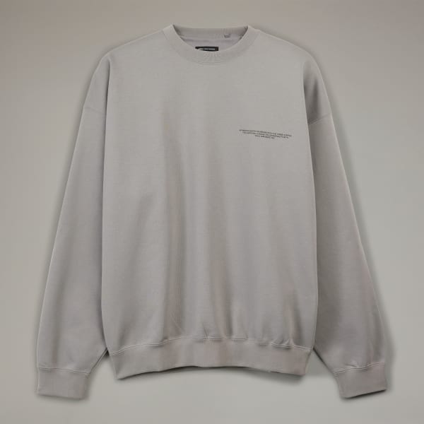 adidas Y-3 Logo Crew Sweatshirt - Grey | Free Shipping with