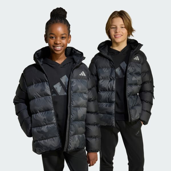 adidas Synthetic Down Allover-Print Jacket Kids - Black