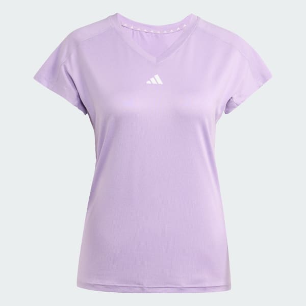 Morado Polera Minimalista AEROREADY Train Essentials Cuello en V