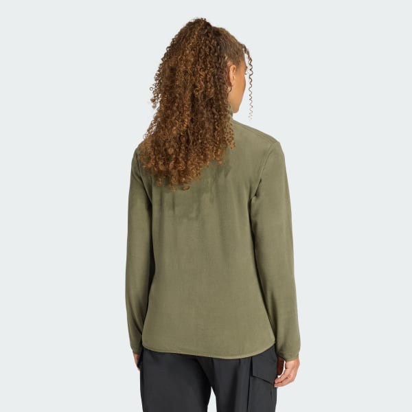 Verde Blusa Fleece 1/2 Zíper Multi Essentials