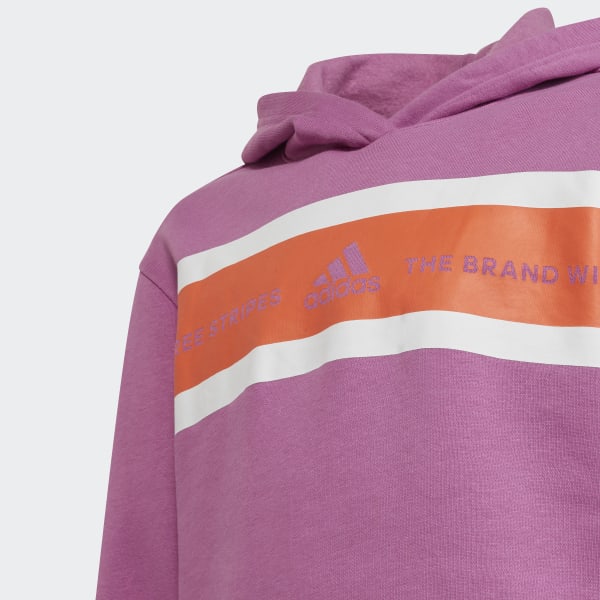 Purple Essentials Brand Love Print Warm Hoodie