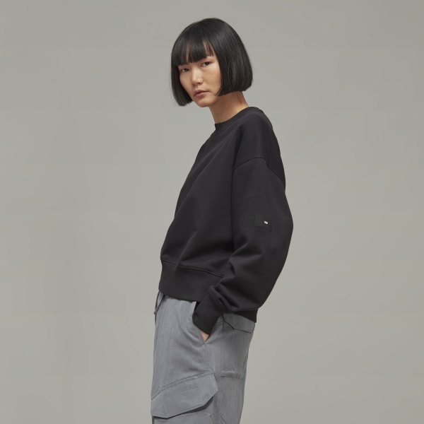 Svart Y-3 Organic Cotton Terry Boxy Crew Genser