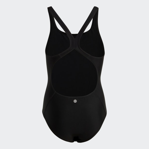 Black Solid Small Logo Swimsuit
