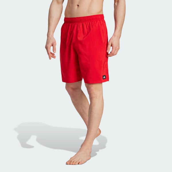 adidas Shorts de nataci n CLX Largo Cl sico Solid Rojo adidas