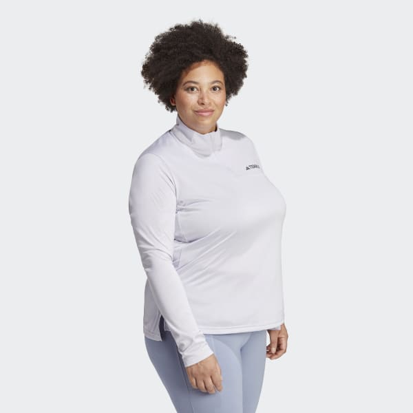 Lilla Terrex Multi Half-Zip Long Sleeve Plus Size T-shirt