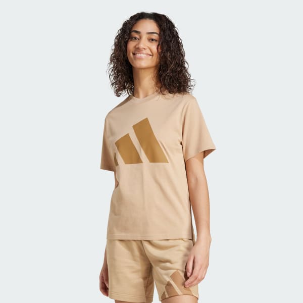 adidas Essentials Big Logo Cotton Tee Brown adidas India