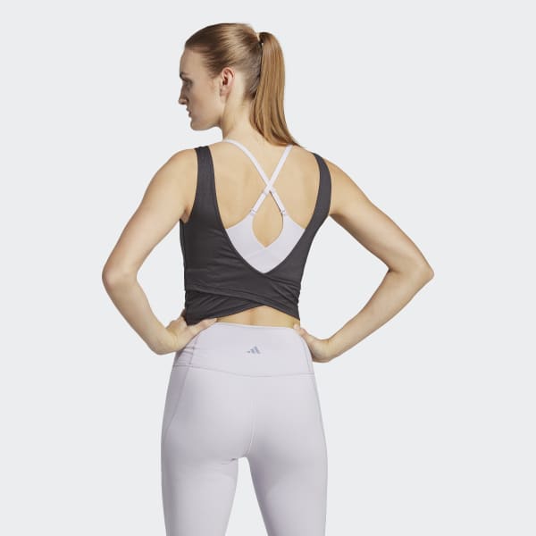 Đen Áo Tank Top Lửng Yoga Studio