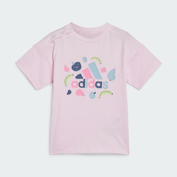ruzová Souprava Essentials Allover Print Tee Kids