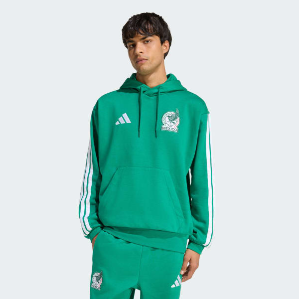 Verde Sudadera con Gorro DNA México de Tela Fleece