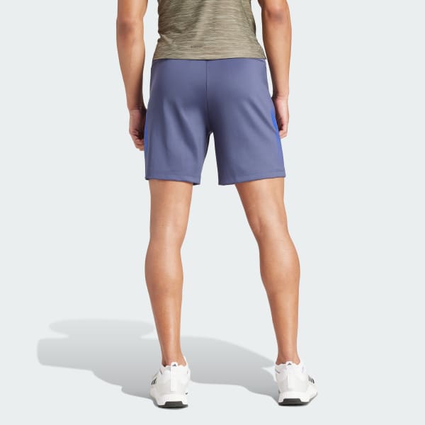 Azul Treino Gym+  Shorts Malha Brand Love