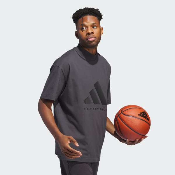 Cinza Camiseta adidas Basketball 001