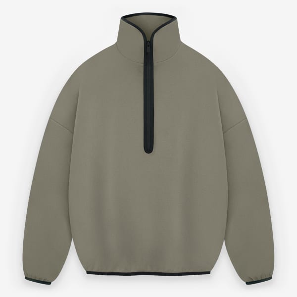 Brown Fear of God Athletics Suede Fleece 1/2-Zip Sweatshirt
