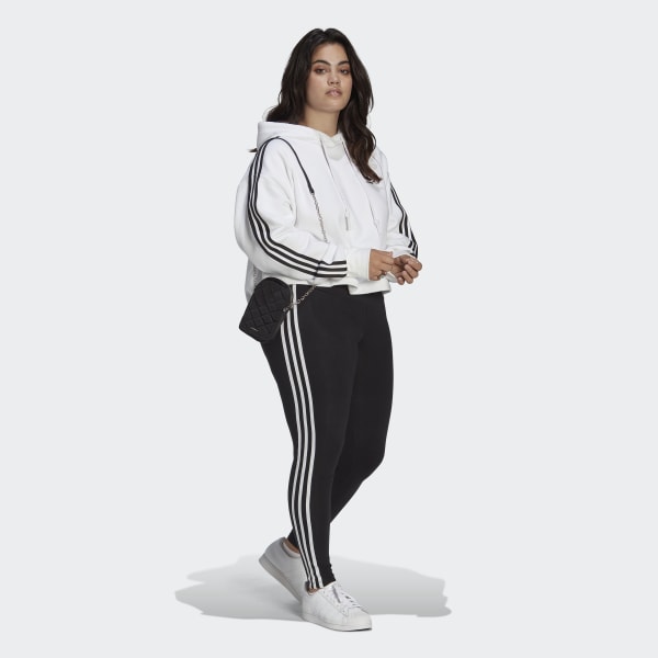 Schwarz adicolor Classics 3-Streifen Leggings – Große Größen
