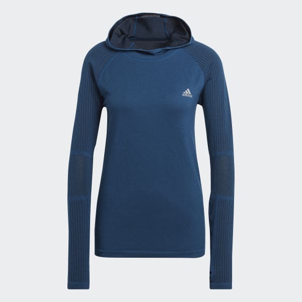 adidas X-City Running Knit Long Sleeve Sweatshirt - Blue