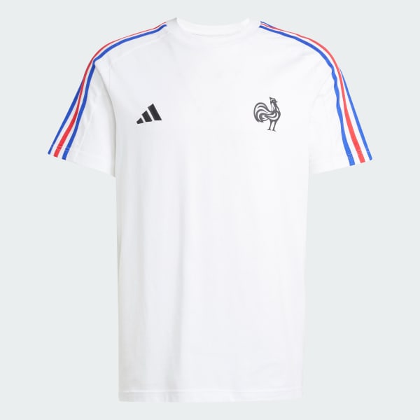 Hvit France Essentials 3-Stripes T-skjorte