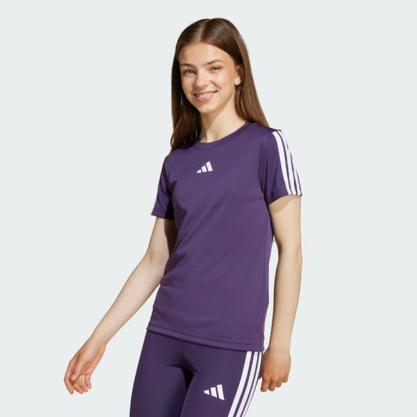 Violeta Remera de entrenamiento de las 3 Tiras Essentials para Niños