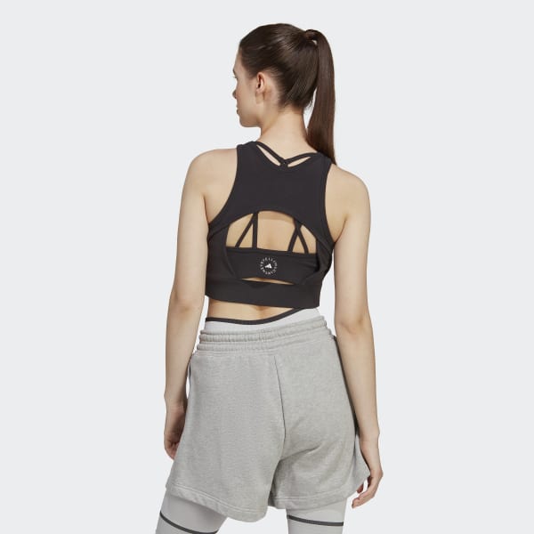 Schwarz adidas by Stella McCartney TrueStrength Yoga Crop-Top