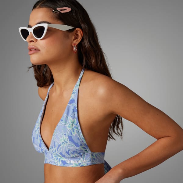 Azul Top sujetador Allover Print