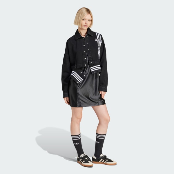 Schwarz Adibreak Denim Two-in-One Originals Jacke