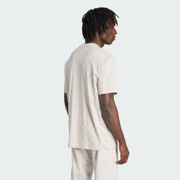 Beige Remera Monogram de corte holgado