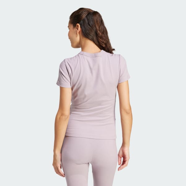 Paars Ribbed Fitted T-shirt (Positiekleding)