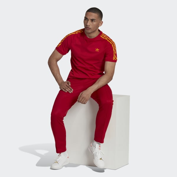 Rot 3-Streifen T-Shirt DC815