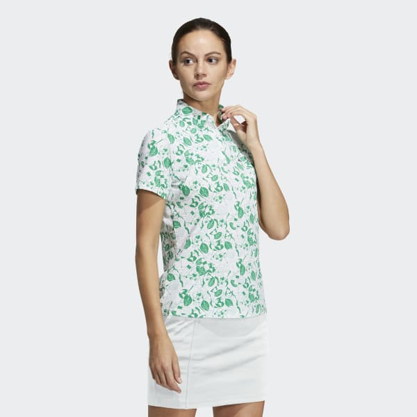 White Play Green Graphic Polo Shirt