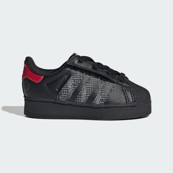 Negro TENIS SUPERSTAR LUCES LED CON TIRA AJUSTABLE Y AGUJETAS ELÁSTICAS