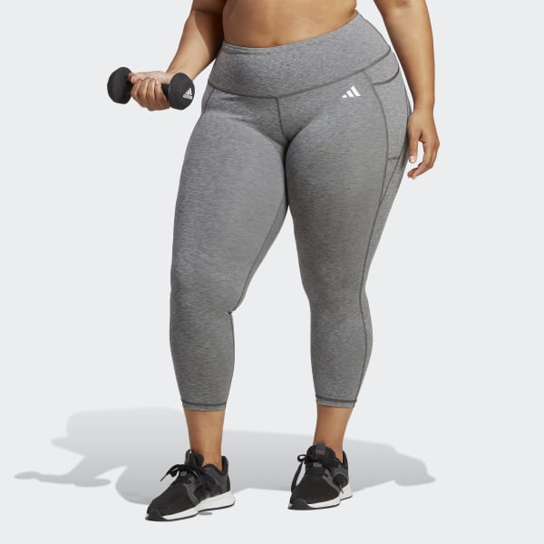 adidas Optime Stash Pocket Training 7/8 Leggings (Plus Size) Grey | Women's Training | adidas US