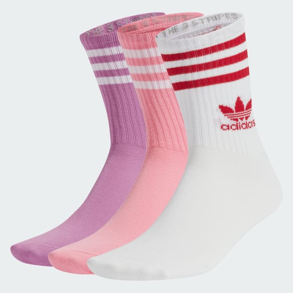 Purple Mid Cut Crew Socks 3 Pairs