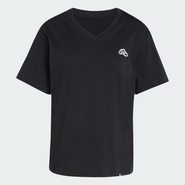 Negro CAMISETA GRAPHIC SUMMER SLIDE DE CUELLO EN V