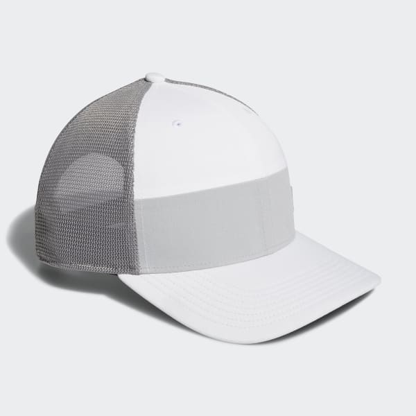 white adidas trucker cap