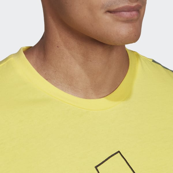 Yellow Future Icons Embroidered Badge of Sport T-Shirt DO009