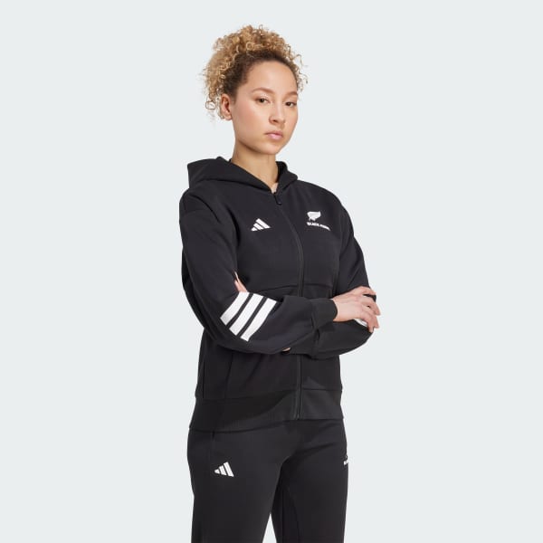 Noir Veste à capuche zippée 3 bandes Black Ferns