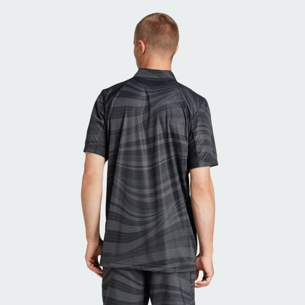 Đen Áo Polo Graphic Tennis Climacool Club