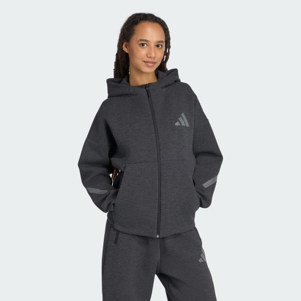 adidas Z.N.E.プレミアム フルジップ パーカー - ブラック